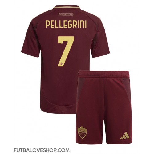 Dres AS Roma Lorenzo Pellegrini #7 Domáci pre deti 2024-25 Krátky Rukáv (+ trenírky)